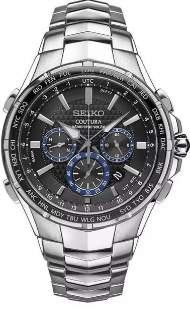Seiko Coutura Men's Black Watch - SSG009 RADIO SYNC SOLAR