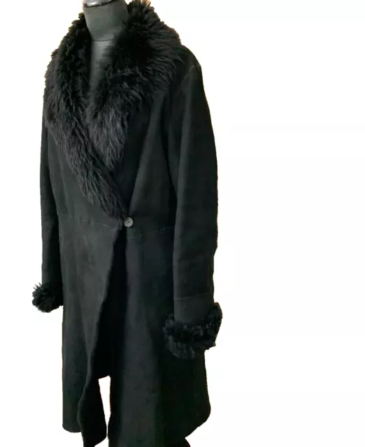 JAEGER REAL SHEEPSKIN shearling designer jacket coat Toscana L UK14 ...