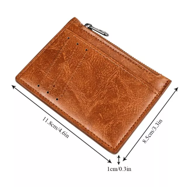 Leather Wallet  Ultra Thin Zipper card slots Small Wallet for Men Coin Purse