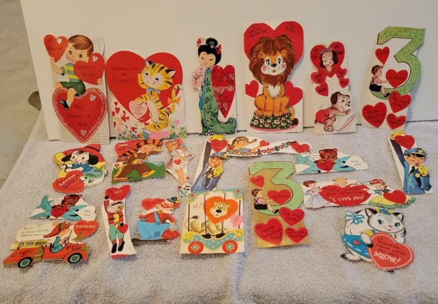 Vintage Lot of 21 Variety Valentine Day Cards Used