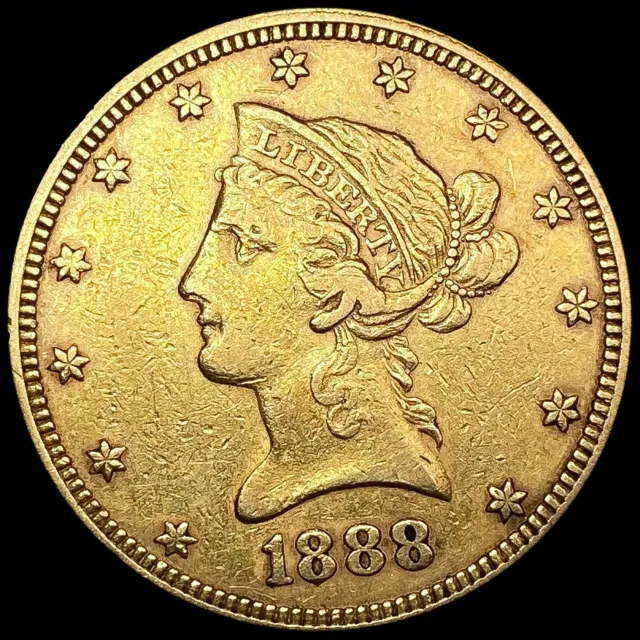 1888 $10 Gold Eagle Coin LIGHTLY CIRCULATED