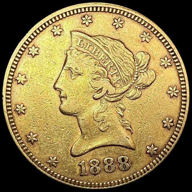 1888 $10 Gold Eagle Coin LIGHTLY CIRCULATED