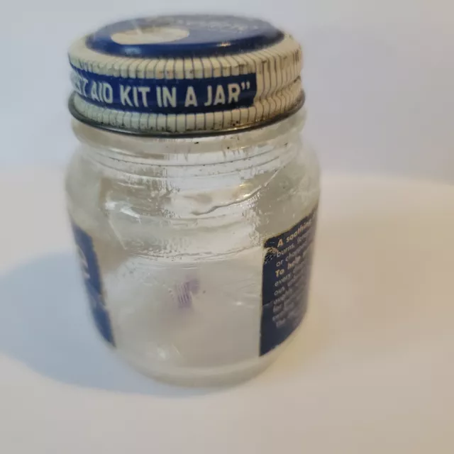Vintage Vaseline White Petroleum Jelly 1 3/4oz Glass Jar Blue Seal Package 3