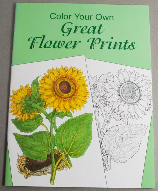 2001 Dover Color Your Own Great Flower Prints Book