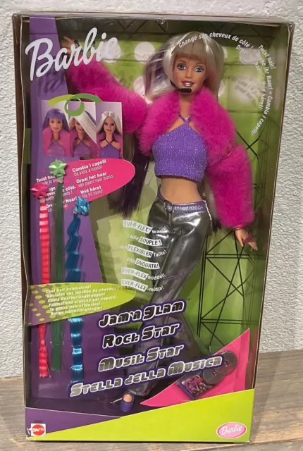 2000 Jam ‘N Glam Barbie doll NRFB Ever-Flex Waist & Hair Extensions