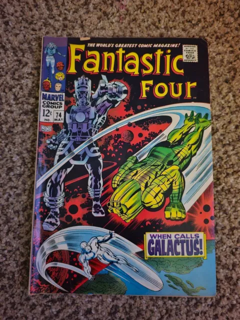Fantastic Four #74 Galactus Silver Surfer Kirby Cover Marvel Comics 1968