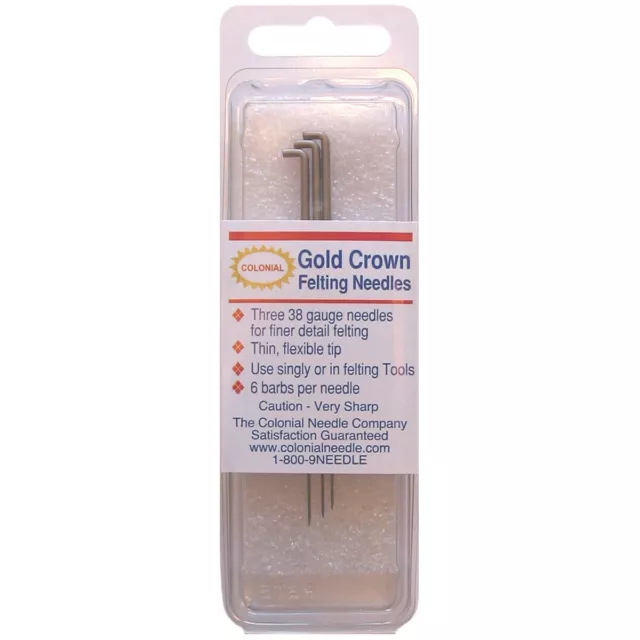 Colonial Needle-Colonial Gold Crown Felting Needles 3/Pkg-Size 38 Triangle