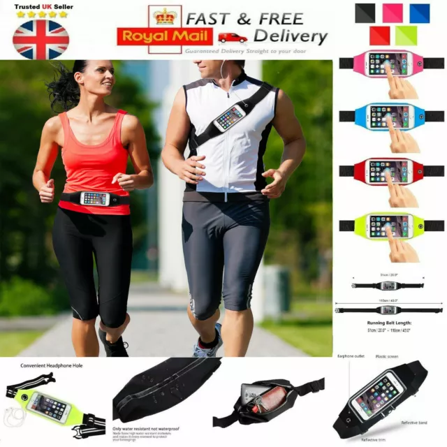 Sports waist Belt Mobile Phone Holder Bag Running Gym WaistBand Exercise