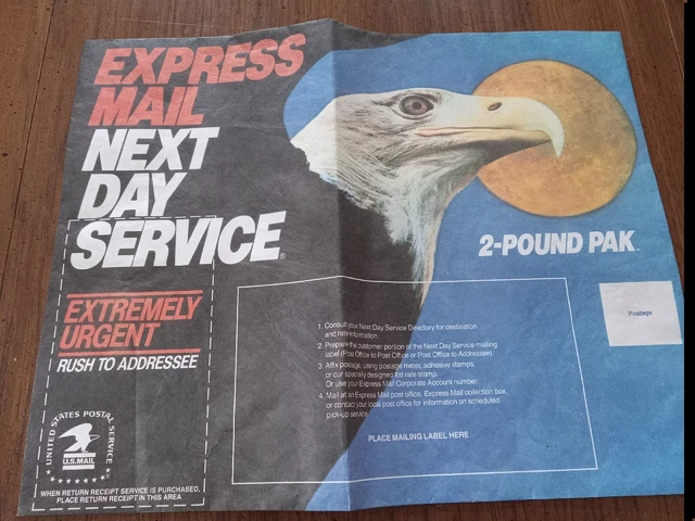 Express Mail Next Day Service Tyvek Envelope (Dec 1984)  REMARKABLE!!
