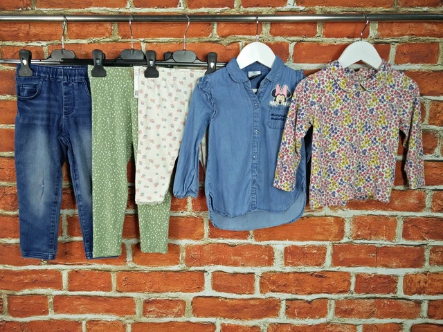 BABY GIRL BUNDLE AGE 18-24 MONTHS GEORGE H&M etc LEGGINGS JEANS SHIRT TOP 92CM