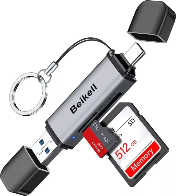 Lettore di Schede USB-C SD/Micro SD, Alta Velocità Alluminio OTG