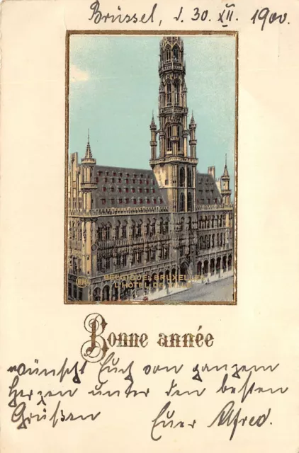 alte AK Brüssel Belgien Hotel de Ville 1900 #P298