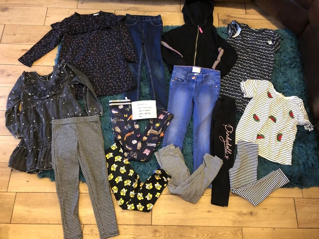 Girls age 6-7 years clothes Bundle M&S Next H&M jeans hoodie dress leggings tops