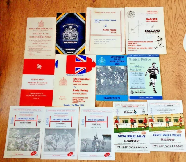 Police Rugby Union Programmes 1948 - 2000