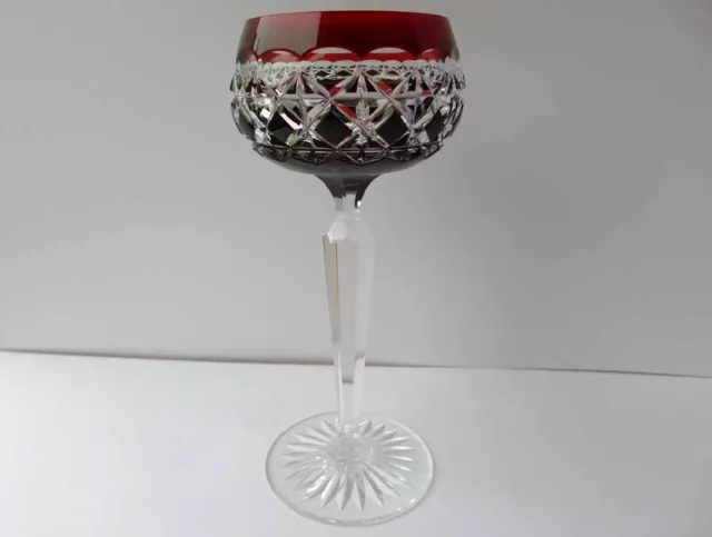 Altes Weinglas Glas Überfangglas Rubinrot handgeschliffen um 1920 G15