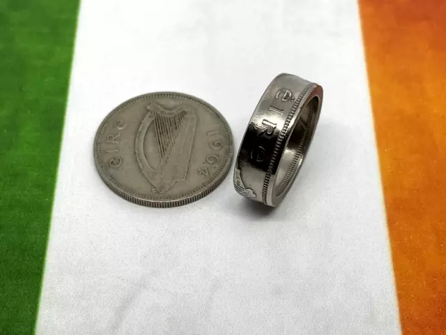 Coin Ring Handcrafted from Irish Eire 1 Shilling Ireland Harp Gaelic Most Sizes