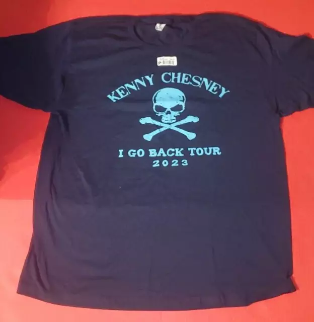 NWT Kenny Chesney I Go Back Tour 2023 T-shirt Navy Adult XL 2-Sided