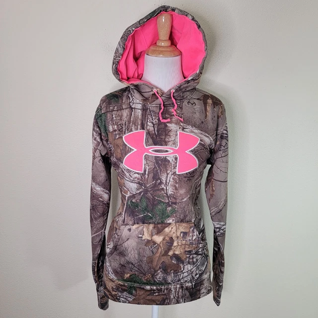 Under Armour Women's Realtree Pink Hooded Sweatshirt Hoodie Size Medium Loose
