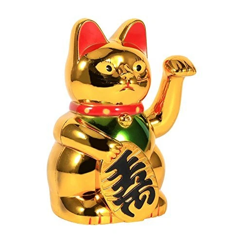Lucky Waving Cat Large Gold Waving Welcoming Cat Lucky Fortune Chinese Feng Shui