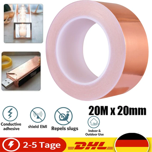 ZIOYA 20m x 50mm Kupferfolie Klebeband Selbstklebender Schneckenband Schneckenschutz Kupferband ZIOYA 20m x 50mm Kupferfolie Klebeband Selbstklebender Schneckenband Schneckenschutz Kupferband