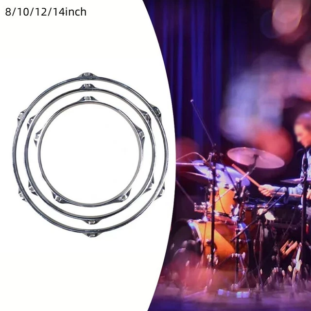 Snare Drum Hoop Rim Protector Zinc Alloy Guard for 8 10 12 14 Inch Drums Silver