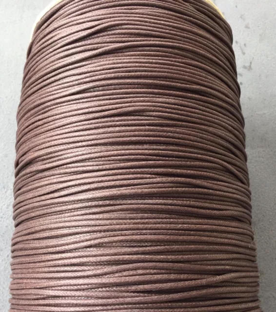 10 Yards Genuine Natural Brown Round Cotton Waxed Cord-2mm Jewelry Supplies