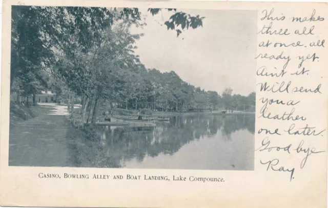 CONNECTICUT CT – Lake Compounce Casino, Bowling Alley and Boat Landing–udb –1906