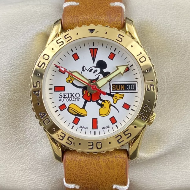 SEIKO MICKEY MOUSE 14k Solid Gold & Diamond Watch $2, - PicClick