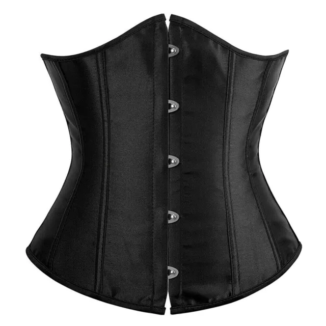 Donna Top Corsetto Corpetto Bustino con Lacci Lingerie Macchie Modellante Nero