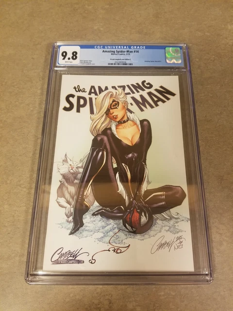 AMAZING SPIDER-MAN #14 - CGC 9.8 - J Scott Campbell BLACK CAT (Variant C)