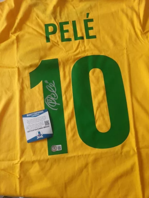 Brasilien Repro Trikot Pele signiert Neu Unterschrift Autogramm COA BECKETT