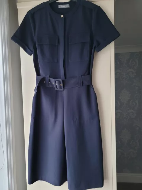 Oasis Navy Workwear Dress Size 8 Immaculate Condition Winter Weight