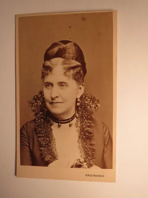 Schauspielerin Marie Strassmann - Portrait / ca. 1870er CDV Krziwanek Wien Ischl