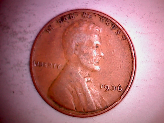 1936 P Lincoln Wheat Head Penny DOUBLED DIE OBVERSE DATE CIRCULATED.  AY34ZZ