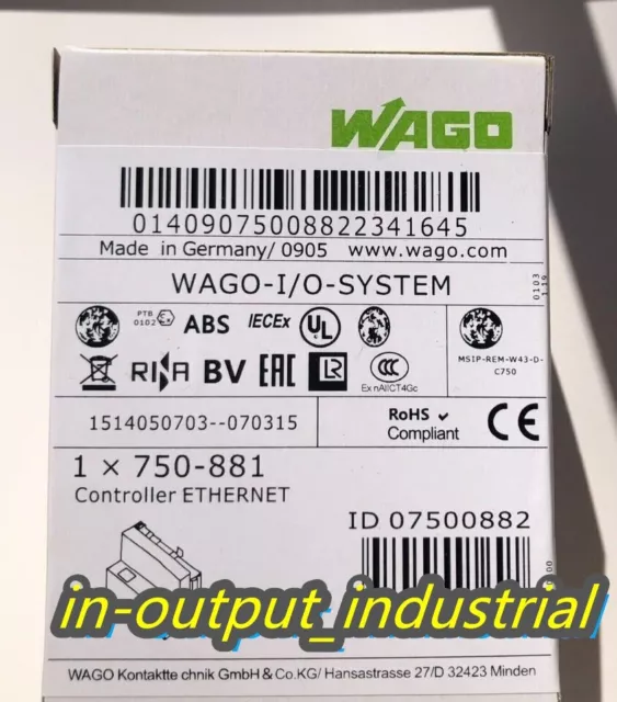 New WAGO 750-881 750881 Ethernet Controller PLC Module In Box 750-881