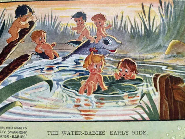 Walt Disney Vintage Postcard - The Water-Babies Early Ride, Silly Symphony 1930s