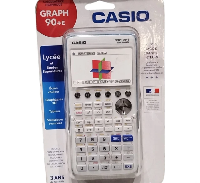 Casio Python Gr CASIO - GRAPH 90+E Mode examen intégré PYTHON Calculatrice Graphique ...