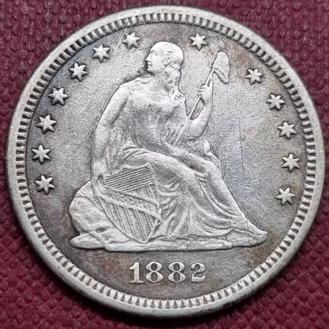 1882 Seated Liberty Quarter 25c Better Grade XF Details #74646