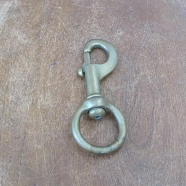 Antique Solid Brass Spring Loaded Retractable Hook Latch