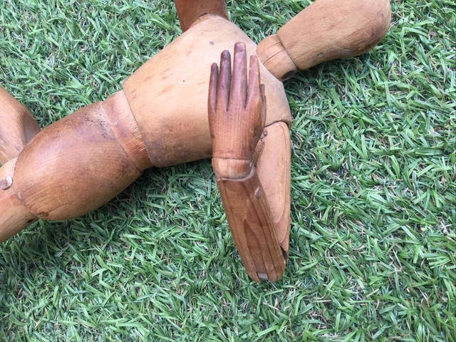 Rare Vintage Antique Artists Wooden Jointed Mannequin 14”  Posing Figure