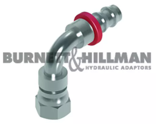 Burnett & Hillman JIC Swivel Female x Push-In 90° Swept Elbow Hydraulic Fitting