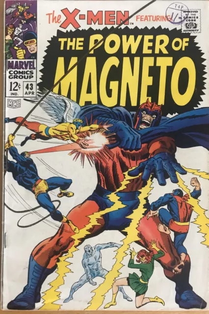 X-men 43 April 1968 Early Magneto Key 🔑 Quicksilver Scarlet Witch Appearance