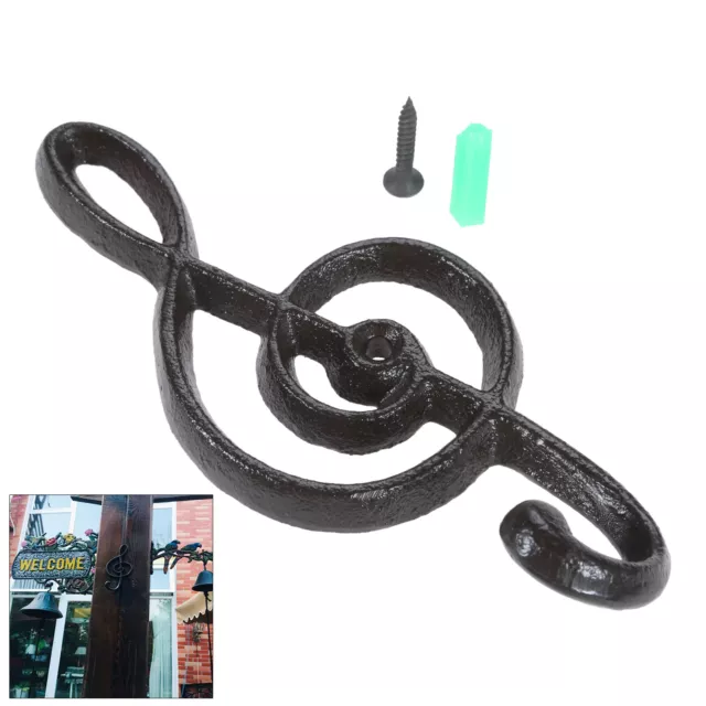 Cast Iron Music Note Wall Hook Key Towel Rack Hat Coat Bag Clothes Hanger Holder