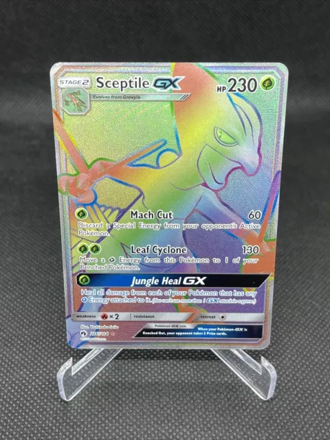 Sceptile GX 216/214 -  Rainbow Rare Lost Thunder 2018 - Pokemon Card - NM