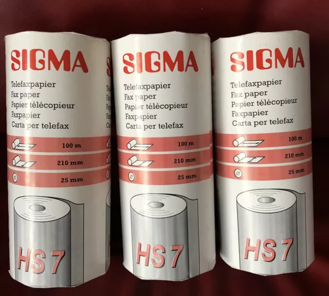 Sigma Telefaxpapier HS 7 3 Rollen, je 100m