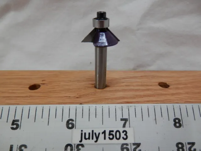 (1) NEW  Grizzly 3/4 D 45° Chamfer Carbide Tip Router Bit 5/16" D Bearing g2