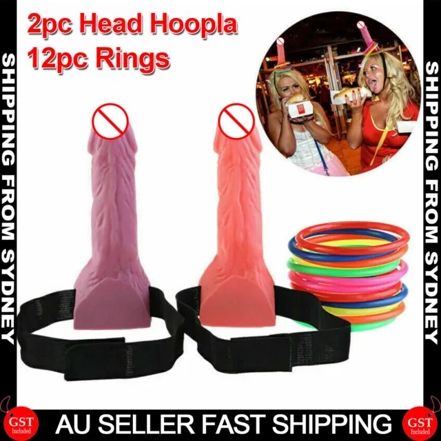 2set Bachelorette Dick Willy Penis Head Hoopla toss ring Game Hens Party Fun Nig