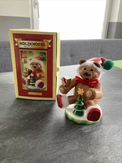 Käthe Wohlfahrt Weihnachtsteddy - Räuchermännchen / Holzknoddl Teddy / NEU & OVP