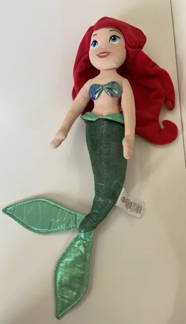 Disney Store Ariel The Little Mermaid Soft Plush Princess Doll 20” Plush