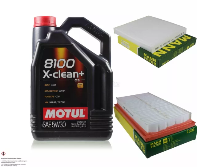 Mann-Filter Inspection Set 5L Motul 8100 X-Clean + 5W-30 pour Mazda 6 Break